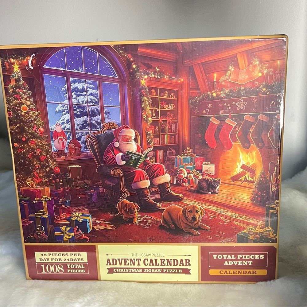 NEW Santa Claus Advent Calendar Jigsaw Puzzle Merry Christmas 1008 pieces Pets
